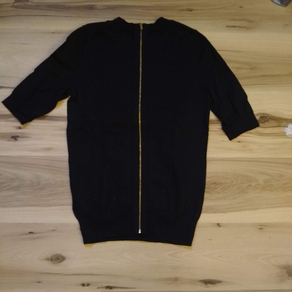 EUC Banana Republic Merino Wool Back Zip Sweater S - Picture 2 of 5